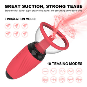 Double Head Stimulation Tongue Vibrators for Women Clitoris Sucking Vibrator Nipple Sucker
