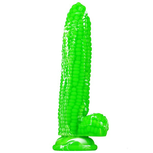 8'' Liquid Silicone Colorful Corn Cob Dildo With Suction Cup Particle Surface Vagina Stimulate Sex Toys