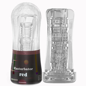 Crystal Transparent Male Masturbator Training Cheap Aircraft Cup-ZhenDuo Sex Shop-red-ZhenDuo Sex Shop