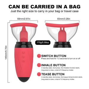 Double Head Stimulation Tongue Vibrators for Women Clitoris Sucking Vibrator Nipple Sucker