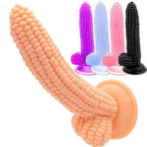 Silicone Corn Cob Dildo 6 Inch with Suction Cup Multiple Colors