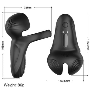 3 in 1 Cock Ring Powerful Vibrator for Men 3 Motors Ejaculation Delay Testicles Perineum Stimulator