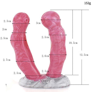 FAAK Pink Silicone Special-Shaped Simulated Double-Headed Dildo