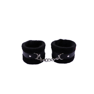 Fluffy Plush Wrist Cuffs with Detachable Leash Chain