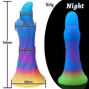 A125 Cute Luminous Dildo Anal Sex Toys Colourful Glowing Huge Dragon Monster Dildos