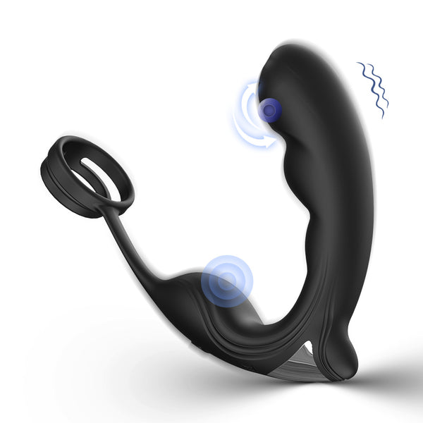 Remote Control 9 Speed Vibration Prostate Stimulator with Delayed Ejaculation Ring