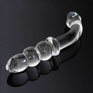 Ribbed G-Spot Glass Dildo 18cm-ZhenDuo Sex Shop-transparent-ZhenDuo Sex Shop
