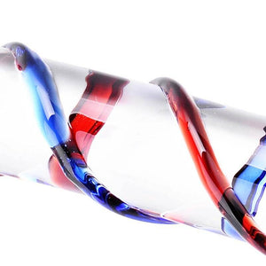 Spiral Texture Realistic Crystal Glass Double Ended Dildo Pleasure Wand-ZhenDuo Sex Shop-ZhenDuo Sex Shop