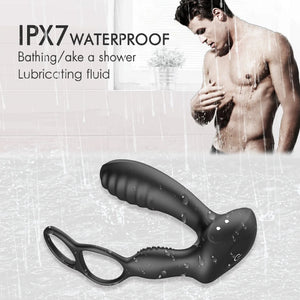 2-in-1 Vibrating Prostate Massager & Dual Penis Rings