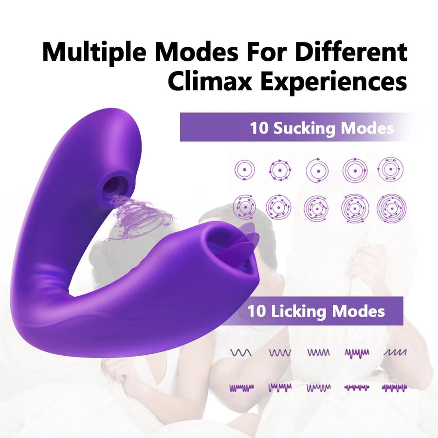 3-in-1 Wireless Remote Control Tongue-licking Sucking Panty Vibrator