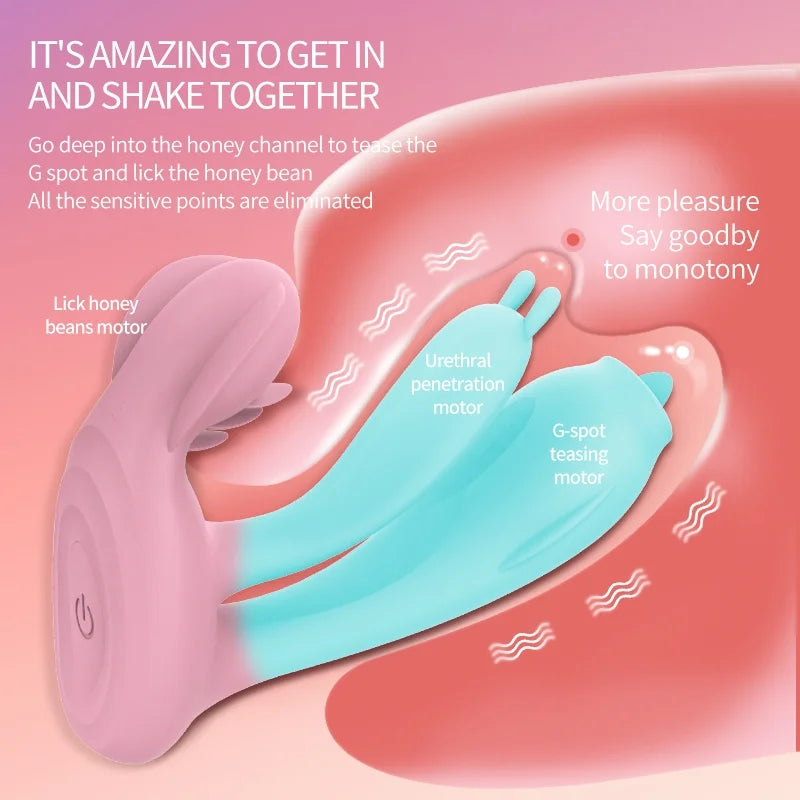 App Remote Control Tongue-licking Invisible G-spot Vibrator & Anal Vibrator $60.99