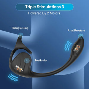 3-in-1 Vibration Testicle Prostate Massager With Penis Ring