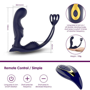 Wireless Remote Control Vibrating Male Prostate Vibrating Massager Penis Ring