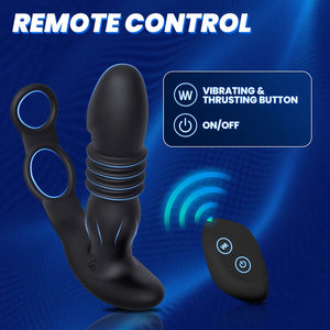2-in-1 Retractable Prostate Vibrator With Double Rings