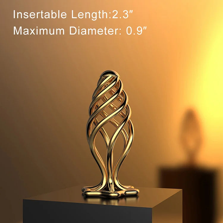 Lockink Hollow Spiral Gold Stainless Steel Anal Plug ZhenDuo Sex Shop Lockink Hollow Spiral Gold Stainless Steel Anal Plug ZhenDuo Sex Shop
