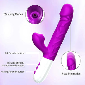 G-Spot Thrusting Sucking Vibrator In Purple
