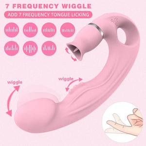 Tongue Licking G Spot Stimulating Dildo Vibrator