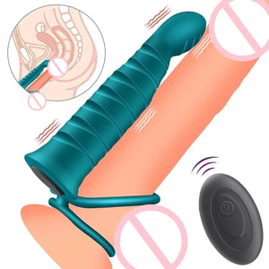 Men's Silicone Vibrating Ring Training Penis Lock Ring