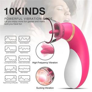 Tongue Licking Clitoris Stimulator Nipple Sucking Vibrator