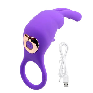 Rabbit Cock Ring Vibrator Male Delay Ejaculation Massager Clitoris Stimulation Sex Toys For Couple
