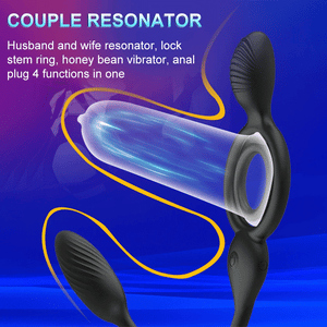 Levi - Wireless Remote Control Double Penis Rings Vibrating Egg For Couples