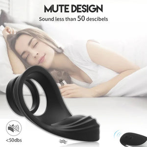 Wireless Remote Control Vibration Double Penis Rings