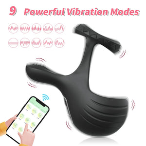 App Remote Control Vibrating Testicle Massager & Penis Ring