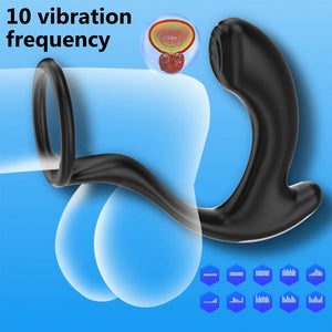 Greedy Finger Male Vibrating Clip Prostate Massager With Cock Ring