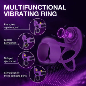 Aphrodite Vibration Cock Ring with Clit Stimulator Rose Toy For Couples