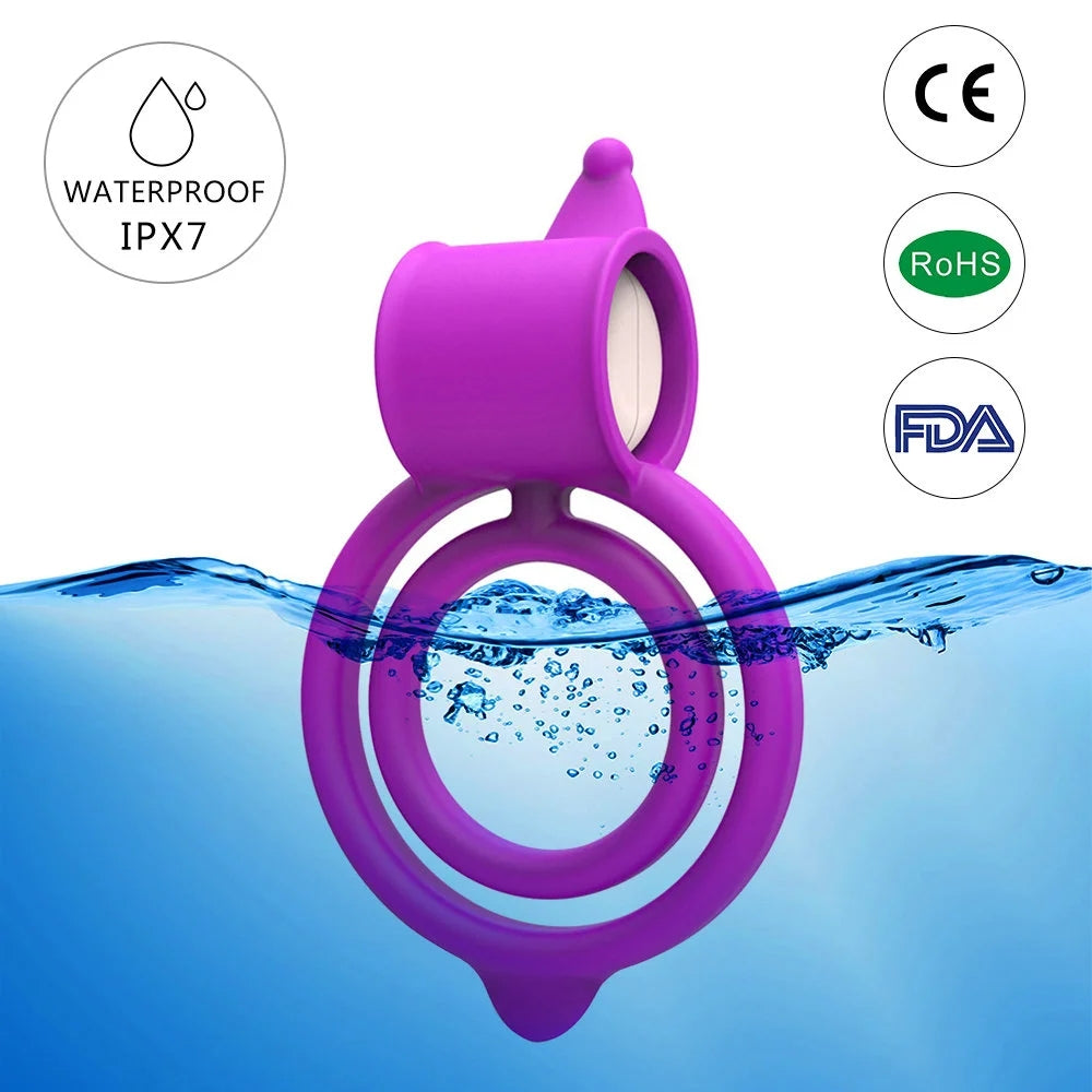 Male Vibrating Penis Ring Delay Ejaculation Cock Ring Vibrator