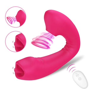 3-in-1 Wireless Remote Control Tongue-licking Sucking Panty Vibrator