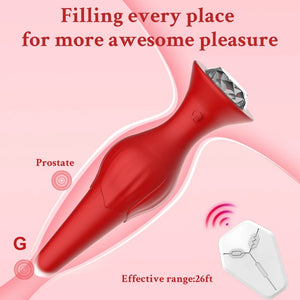 App & Wireless Remote Control 9 Frequency Rose Anal Plug