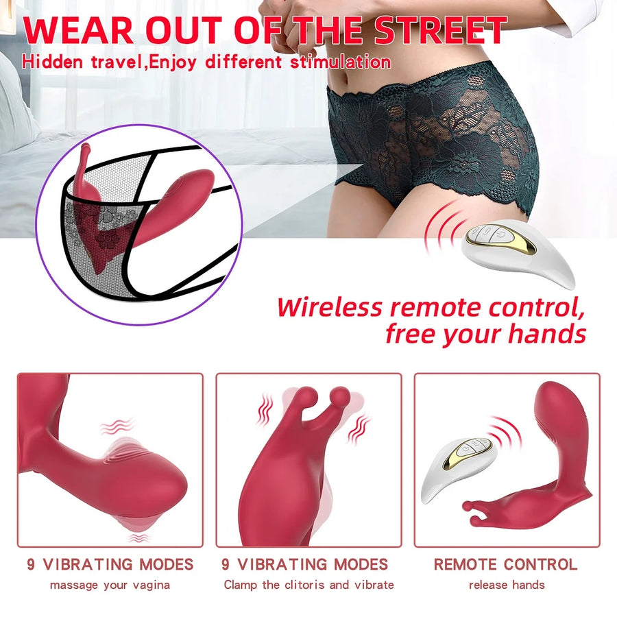 Wearable Vibrators With Remote Control Clitoral G-spot Stimulation Panty Vibrator