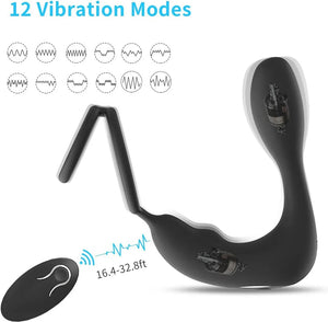 4-in-1 Vibrating Prostate Massager With Penis Rings