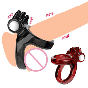 Male Vibrating Penis Enlargement Ring Couple Sex Toy