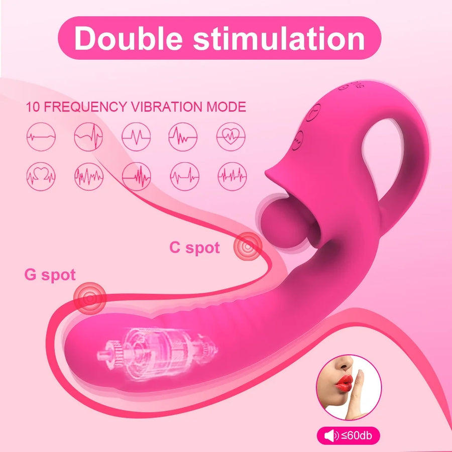 Lois Double Stimulation Tongue-licking Vibrator