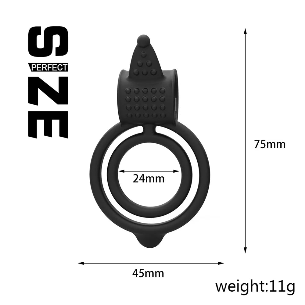 Male Vibrating Penis Ring Delay Ejaculation Cock Ring Vibrator