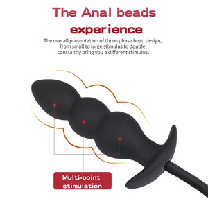 Expandable Butt Plug Silicone Inflatable Anal Beads