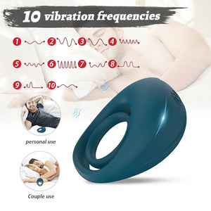 10 Frequency Vibration Dual Penis Rings