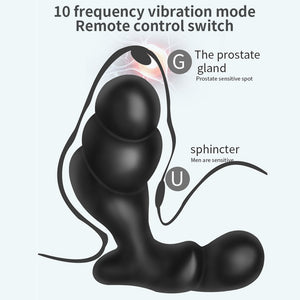 Wireless Remote Control Electric Vibration Anal Plug Prostate Massager Anal Dilator
