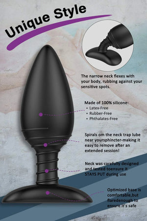 Vibrating Butt Plug, Silicone Rechargeable Anal Vibrator