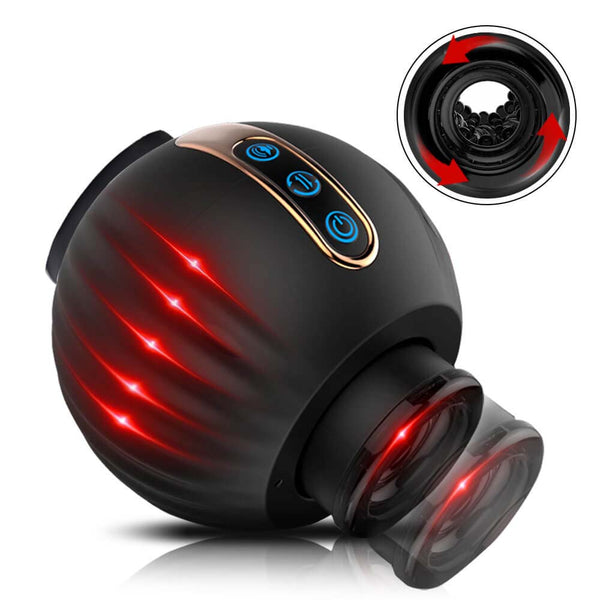 Telescopic Rotation Automatic Masturbator Dual Opened-end Sex Toy for Men