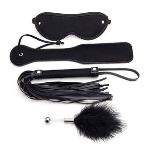 4Pcs Bed Bondage Set BDSM Kits Eye Mask Whip Paddle Anal Plug Bead