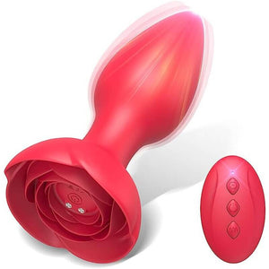 Rose Anal Vibrator Remote Control Butt Plug-ZhenDuo Sex Shop-ZhenDuo Sex Shop