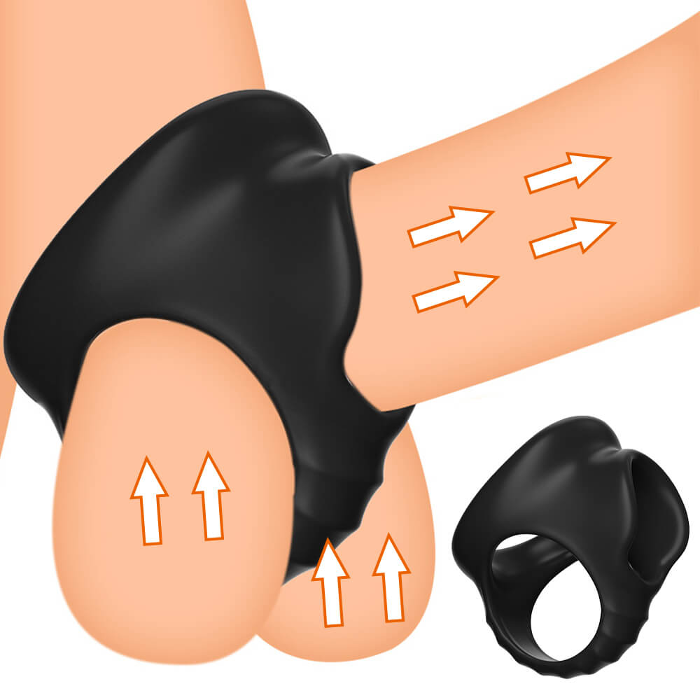 Silicone Penis Ring For Men , 1 Pc Testicle Bondage Erection Enhancer  Reusable Soft Silicone Cock Ring Penis Enlargers Sex Toy For Men Couples ,  Black
