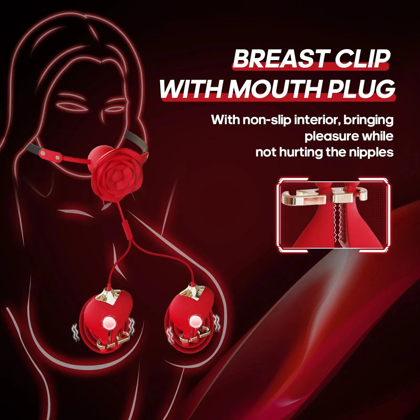 2 In 1 Rose Nipple Clamp Vibrator With Detachable Rose Mouth Gag ZhenDuo Sex Shop 2 In 1 Rose Nipple Clamp Vibrator With Detachable Rose Mouth Gag ZhenDuo Sex Shop