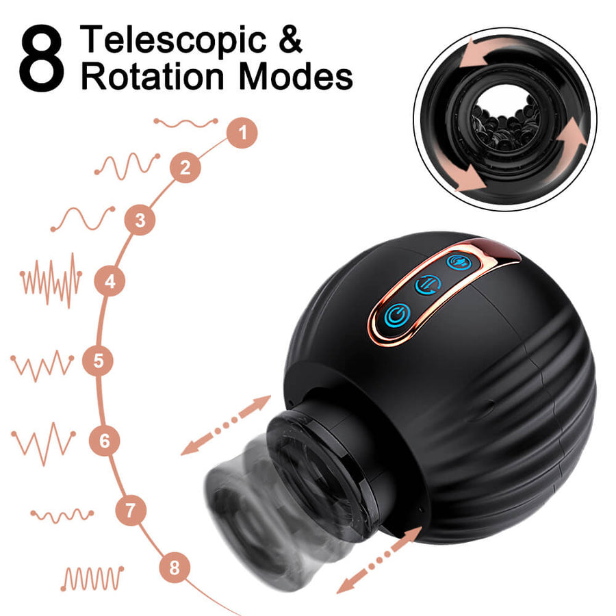 Telescopic Rotation Automatic Masturbator Dual Opened-end Sex Toy for Men-ZhenDuo Sex Shop-ZhenDuo Sex Shop