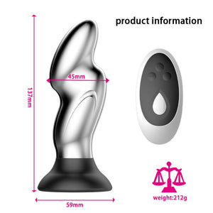 Stainless Steel Vibtrating Metal Butt Plug Prostata Massager For Men Woman-ZhenDuo Sex Shop-ZhenDuo Sex Shop