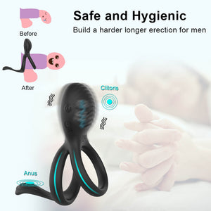 Wireless Remote Control Cockring Penis Ring with Vibration & Anal Stimulation-ZhenDuo Sex Shop-ZhenDuo Sex Shop