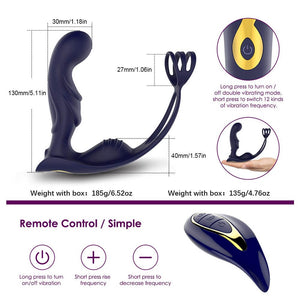 Remote Prostate Massager Joggling Vibrating with Penis Ring for Men-ZhenDuo Sex Shop-ZhenDuo Sex Shop